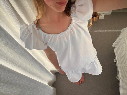 Madeline Drop Waist Mini Dress in White