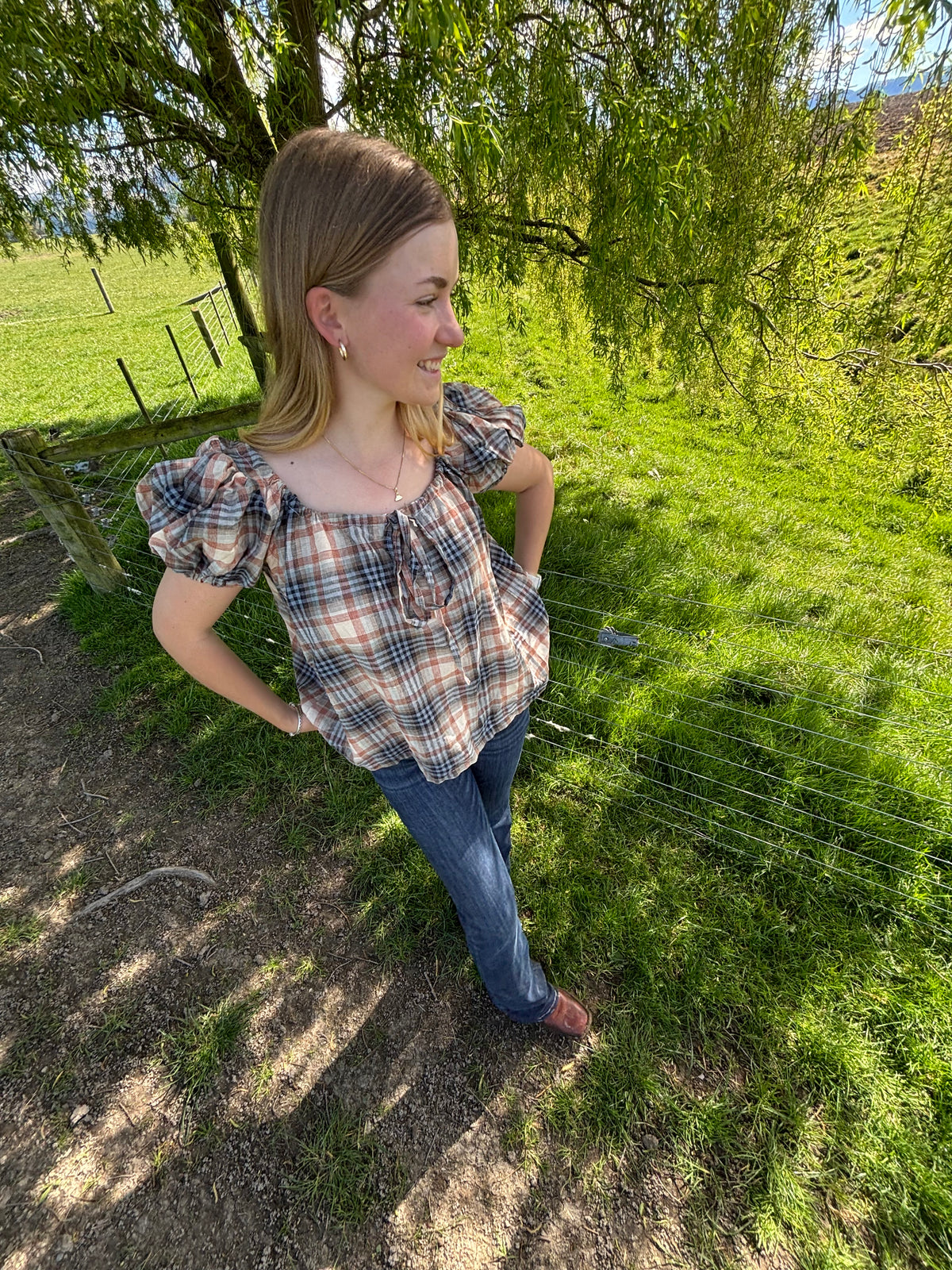 Madeline Blouse in Plaid