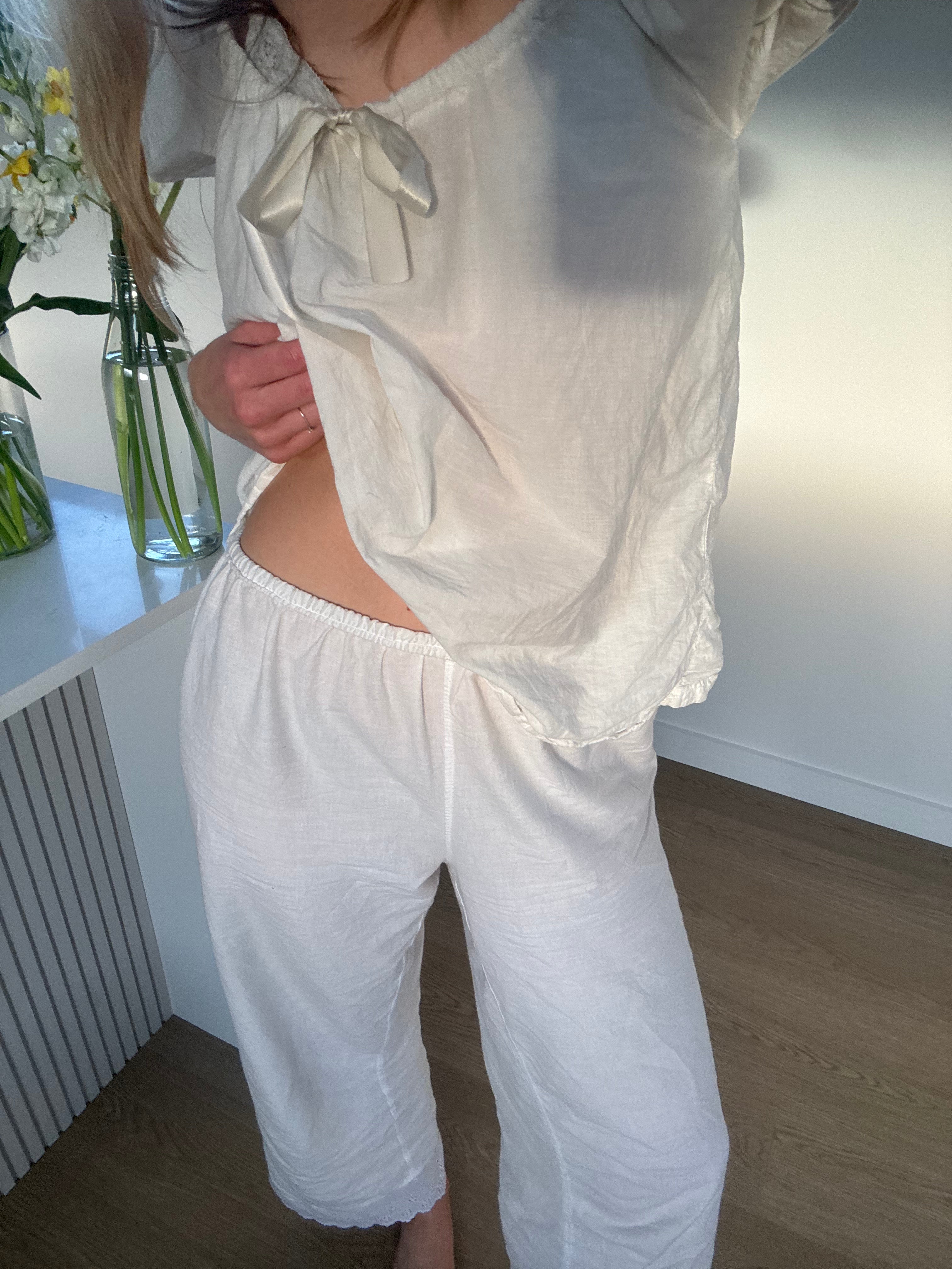 Phillipa Trousers in White Organic Cotton