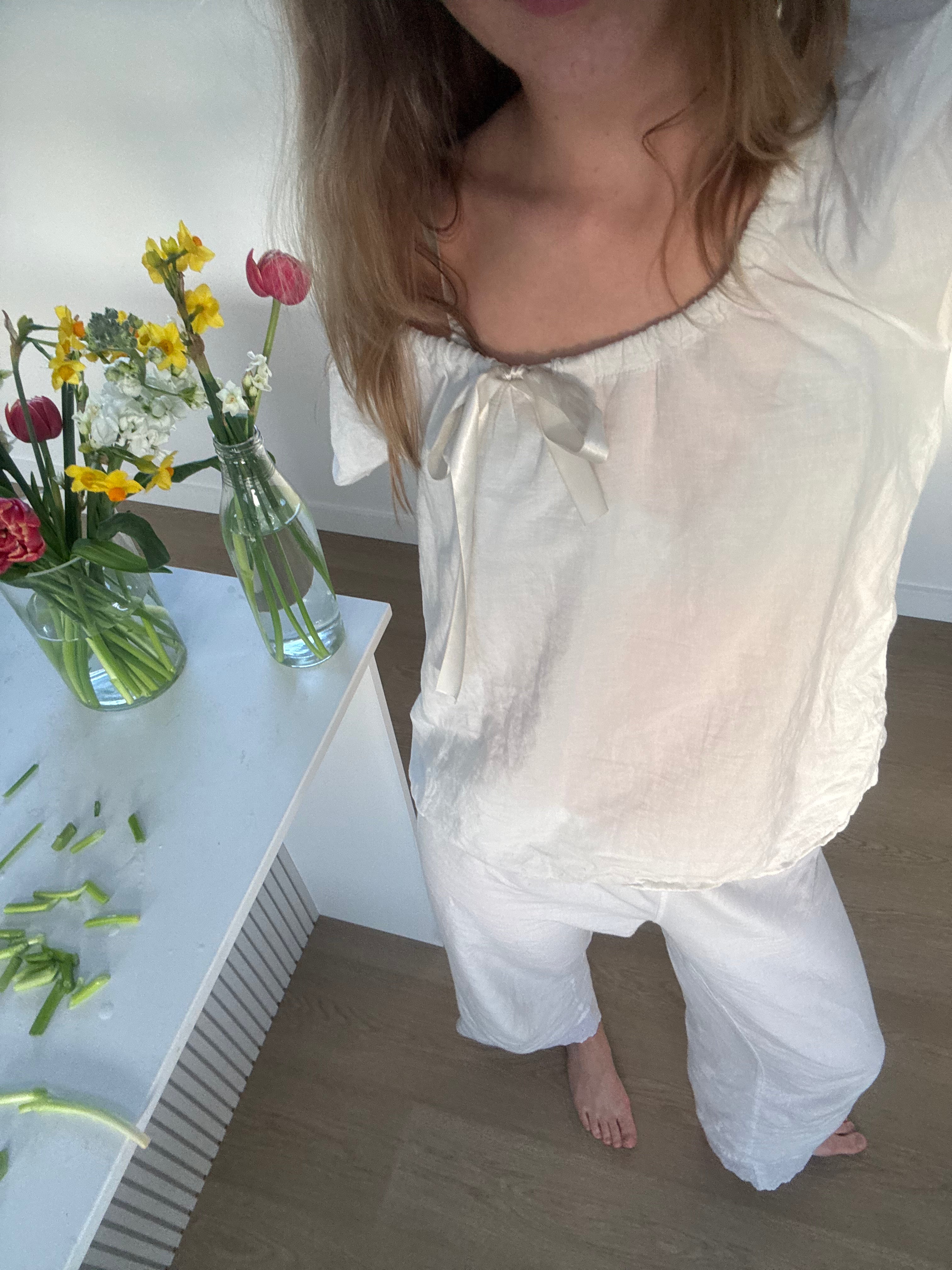 Phillipa Trousers in White Organic Cotton