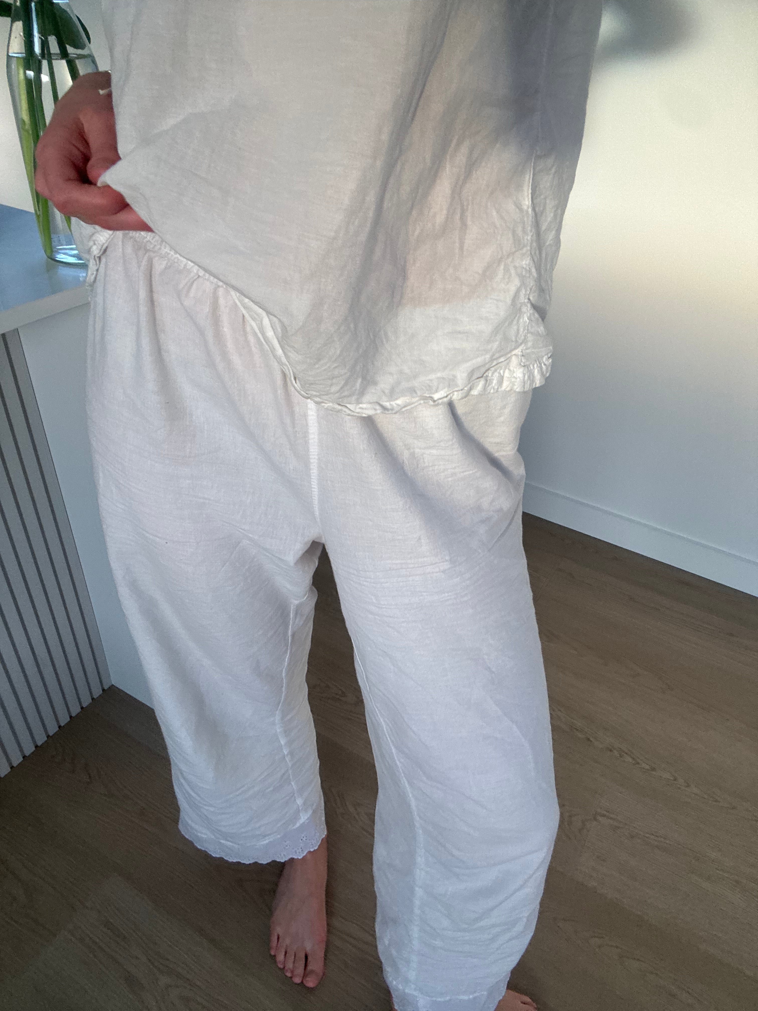 Phillipa Trousers in White Organic Cotton