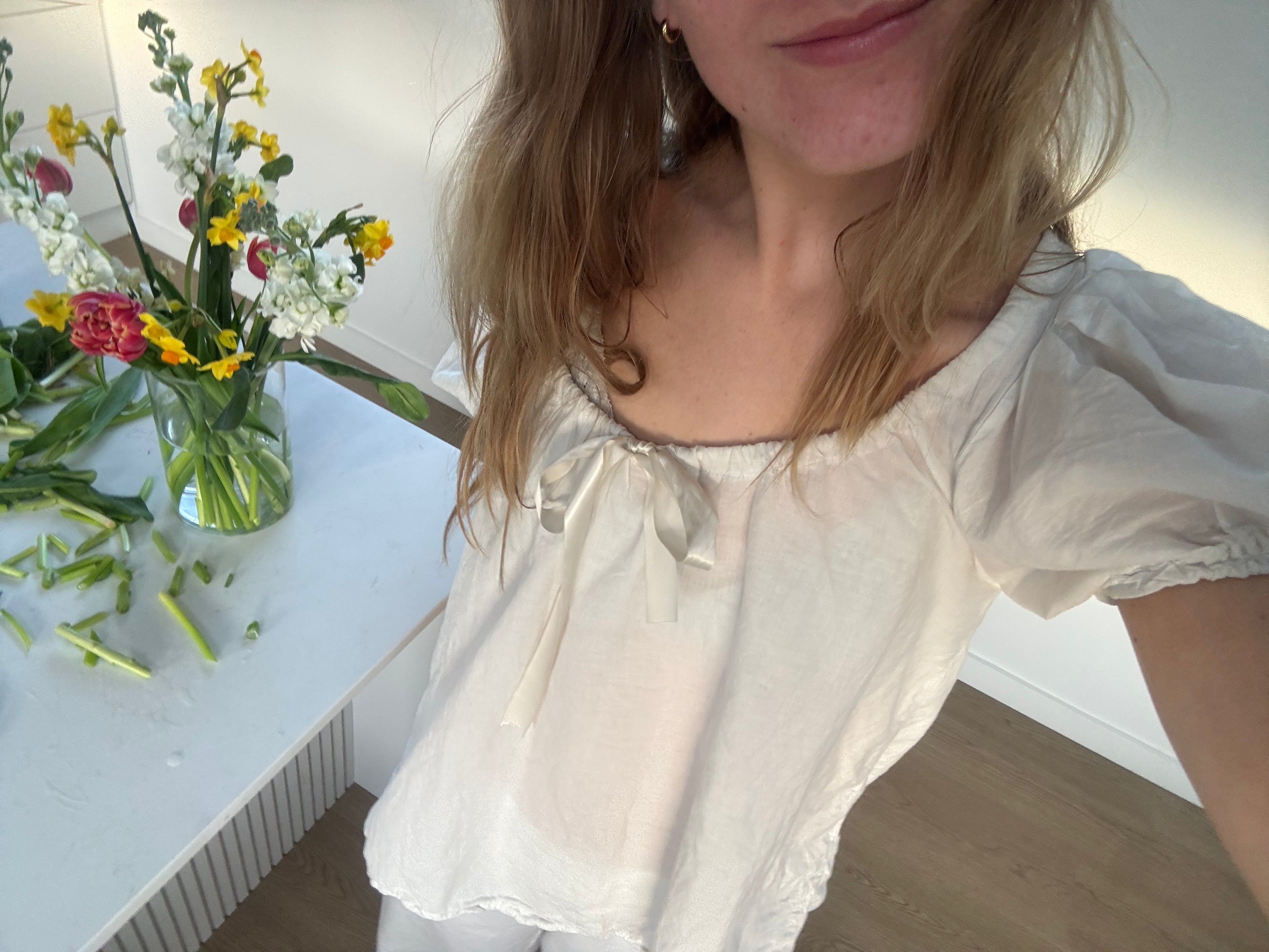Madeline Blouse in White Organic Cotton
