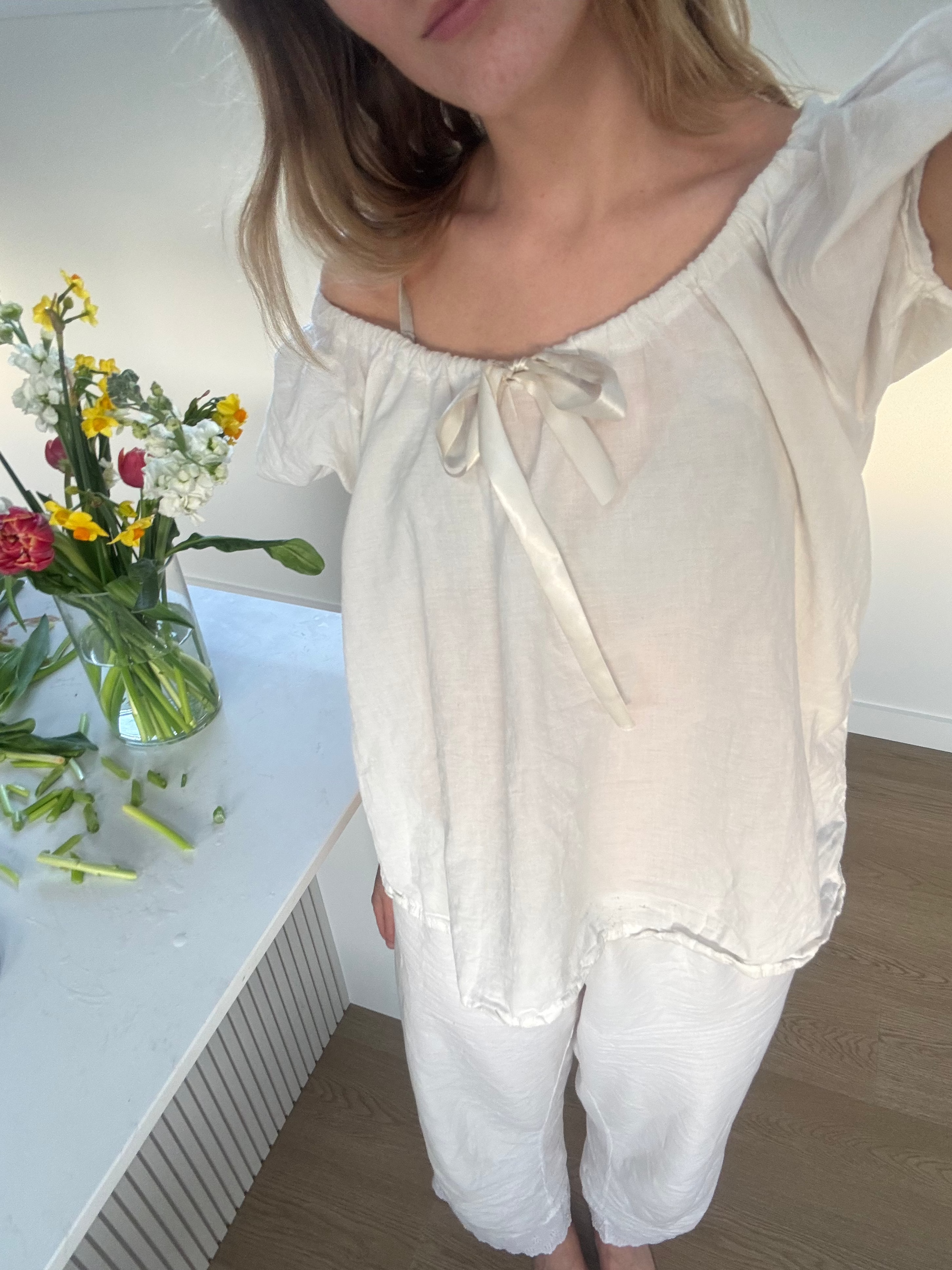 Phillipa Trousers in White Organic Cotton