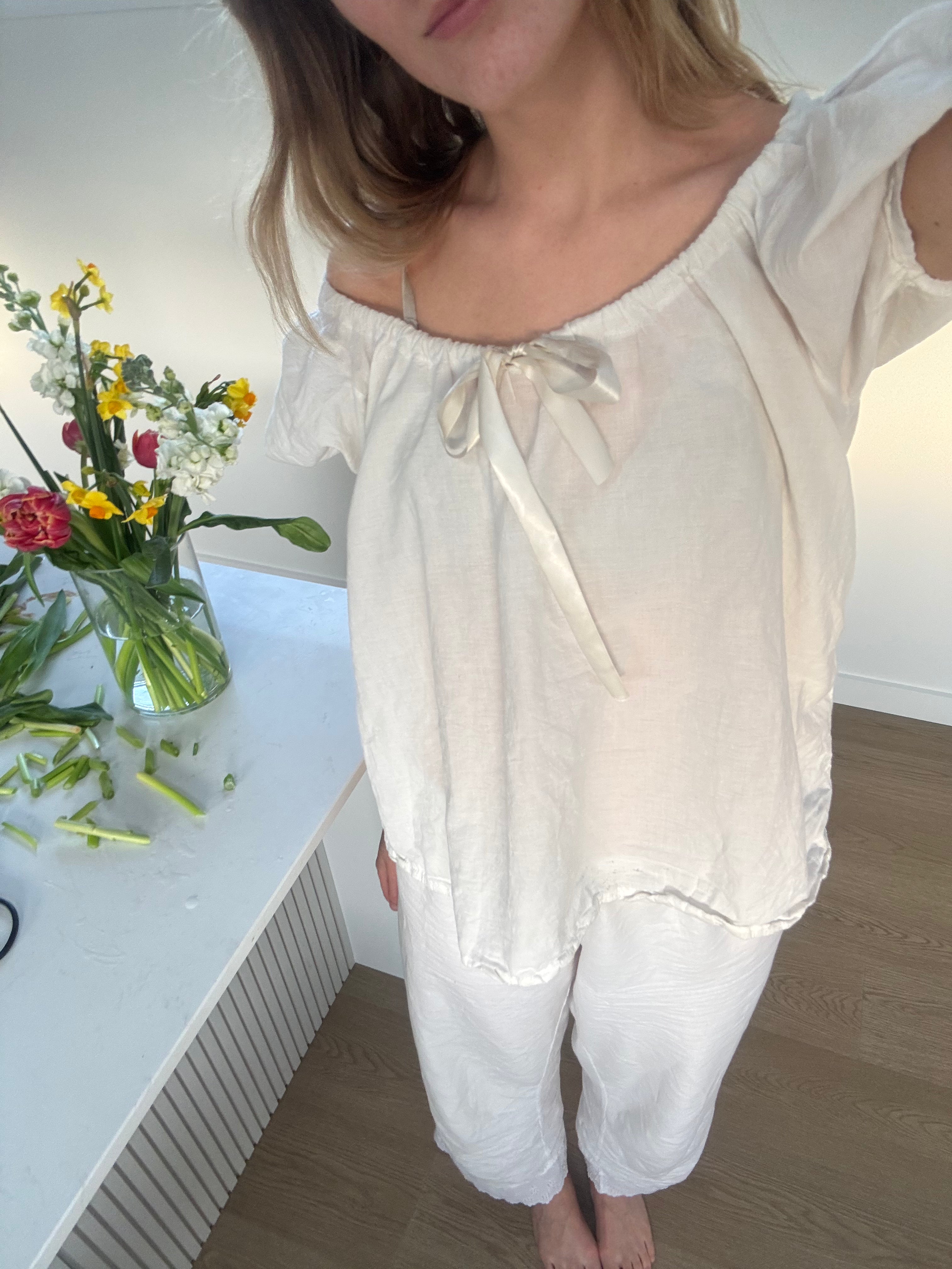 Madeline Blouse in White Organic Cotton
