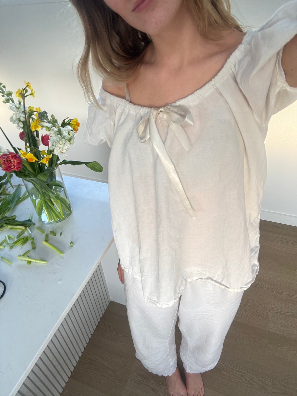 Madeline Blouse in White Organic Cotton