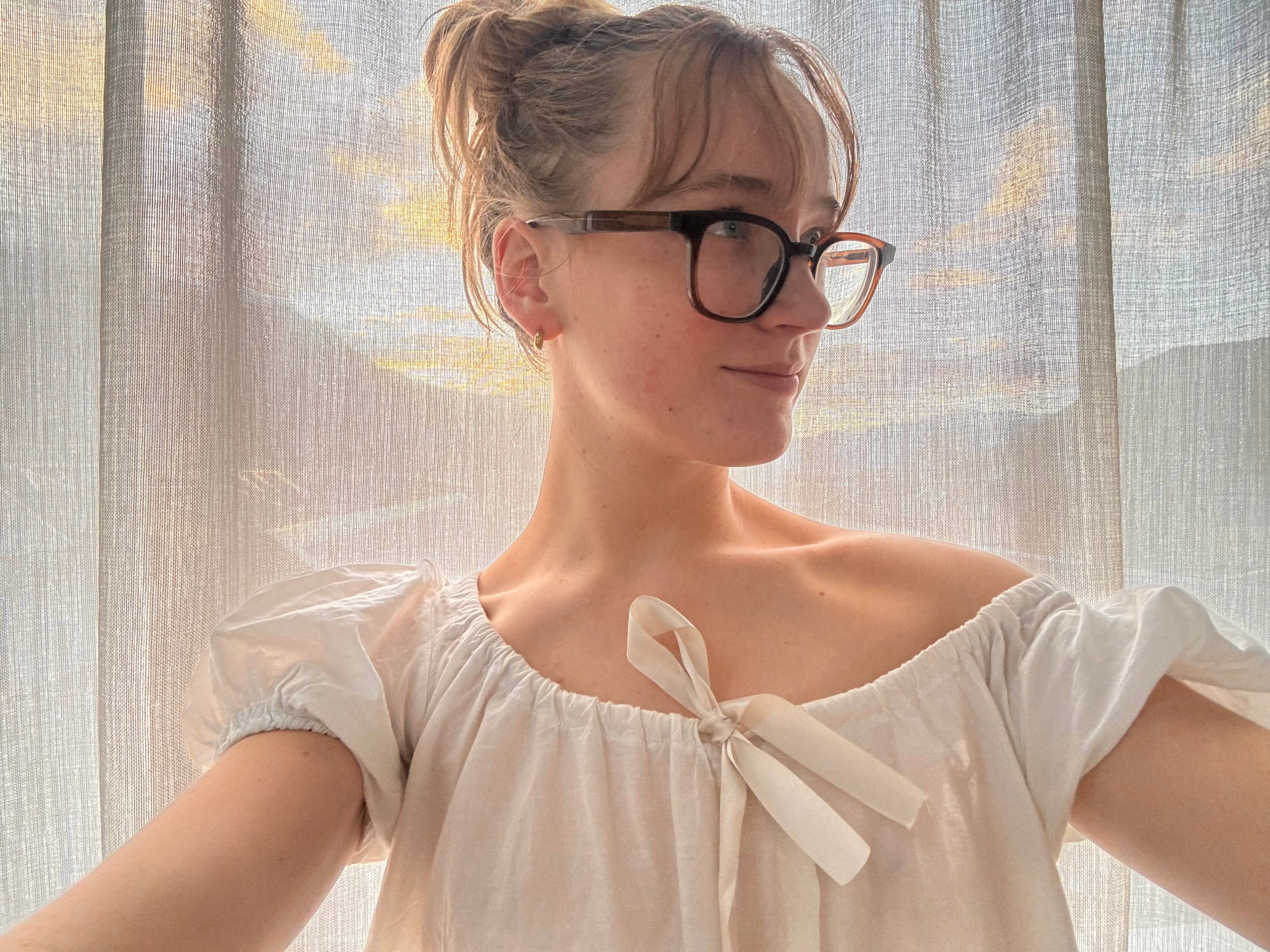 Madeline Blouse in White Organic Cotton