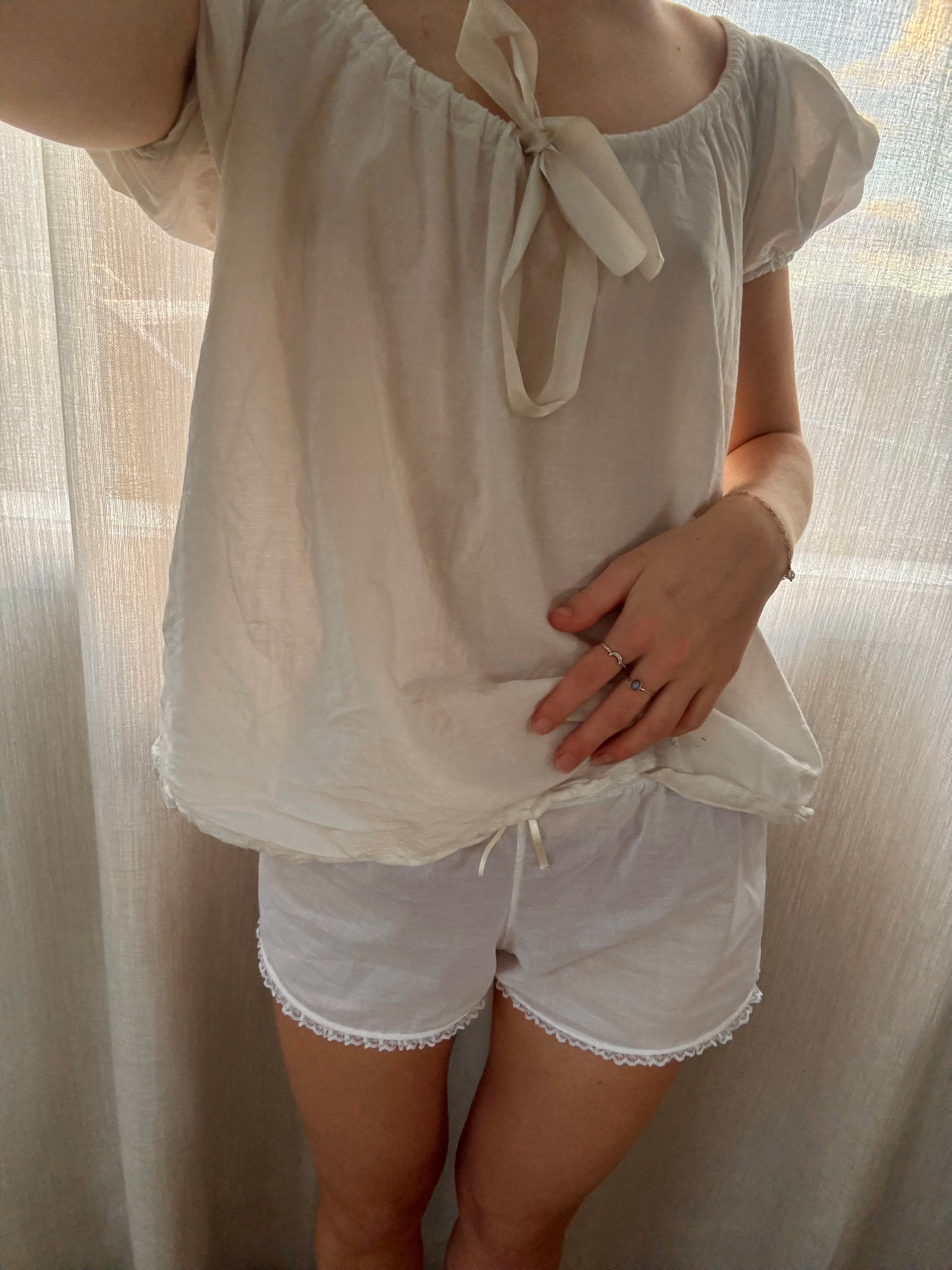 Madeline Blouse in White Organic Cotton