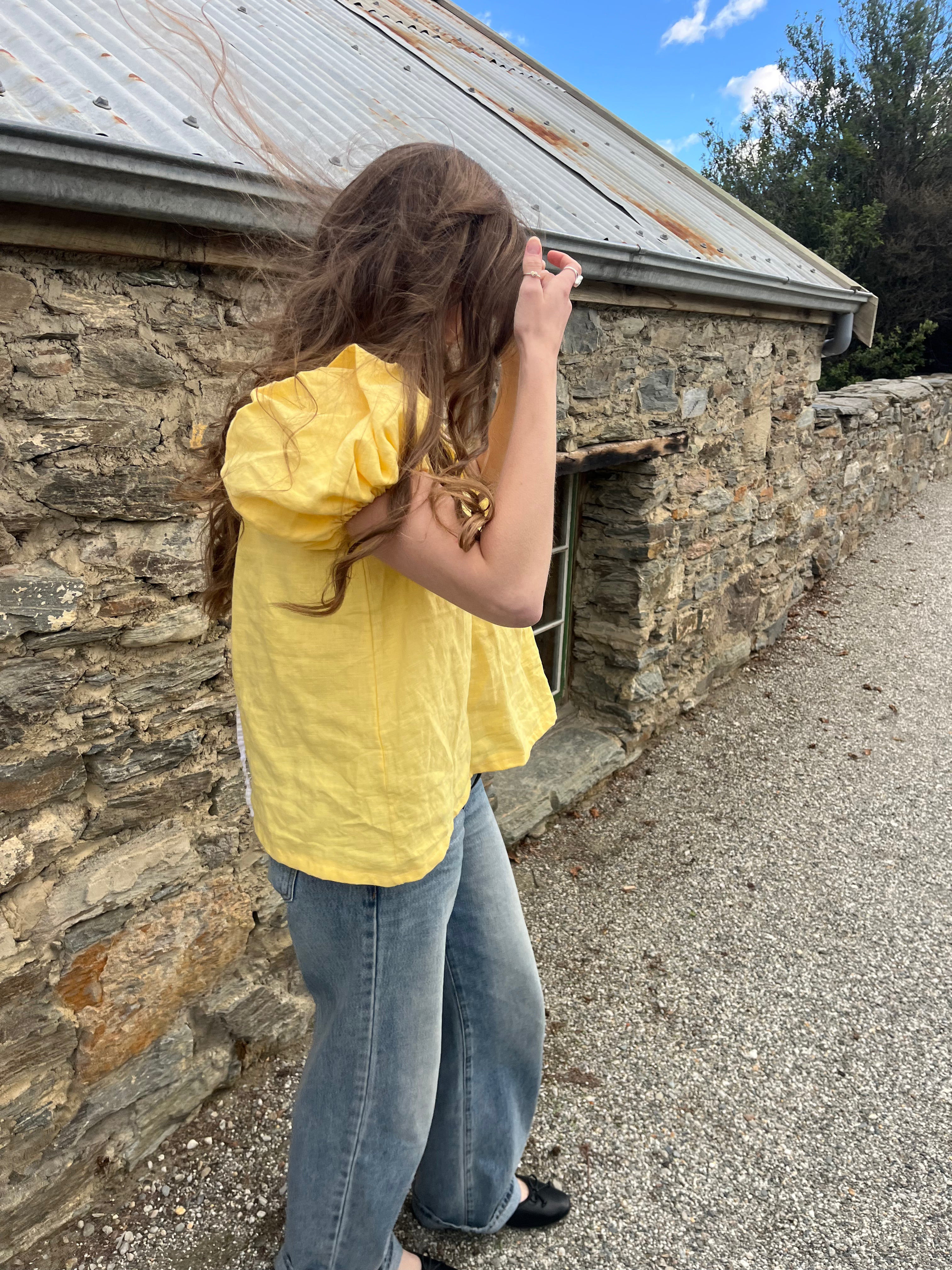 Madeline Blouse in Butter Yellow