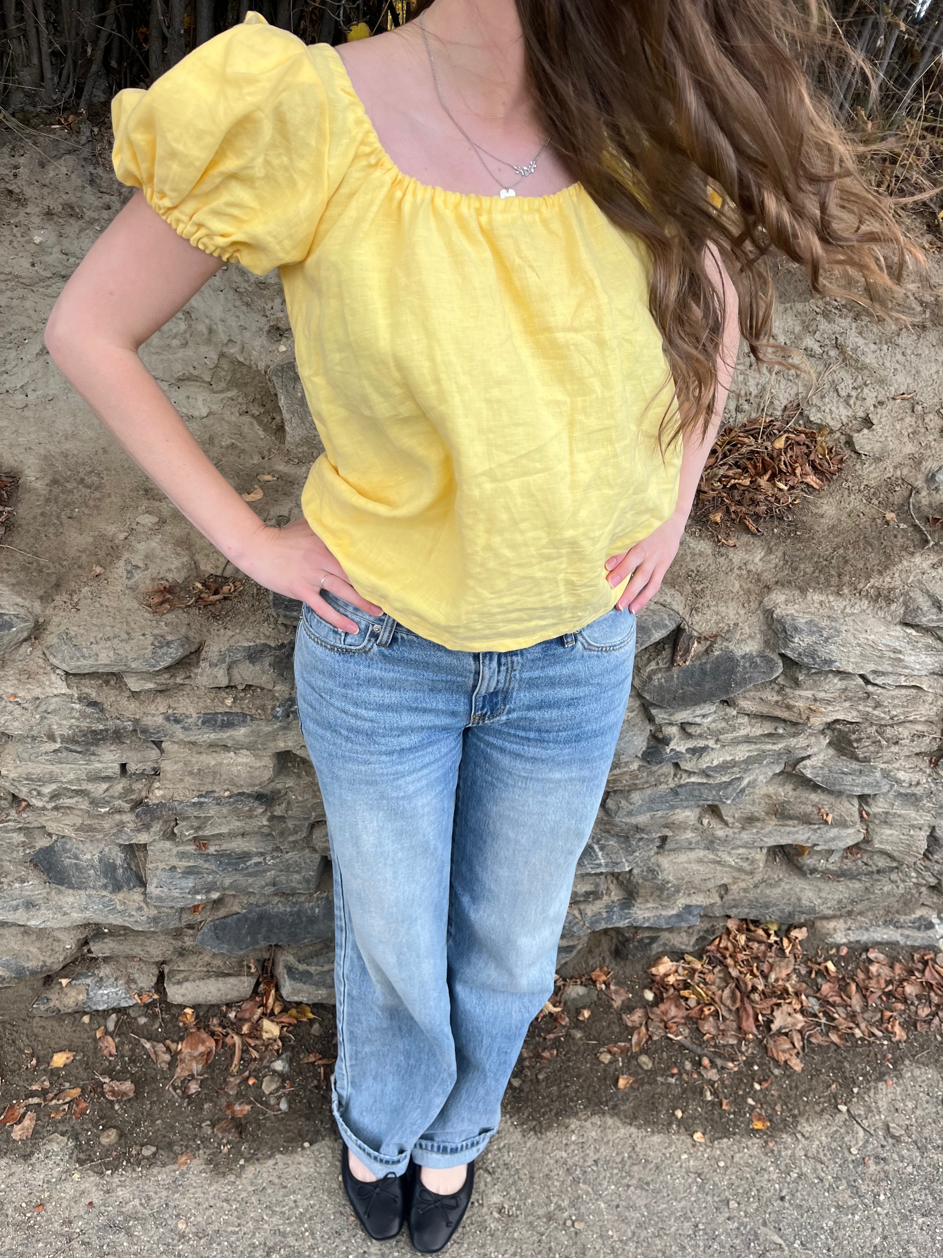 Madeline Blouse in Butter Yellow