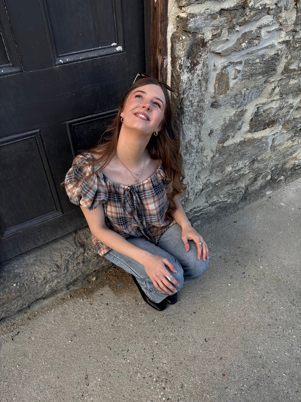 Madeline Blouse in Plaid